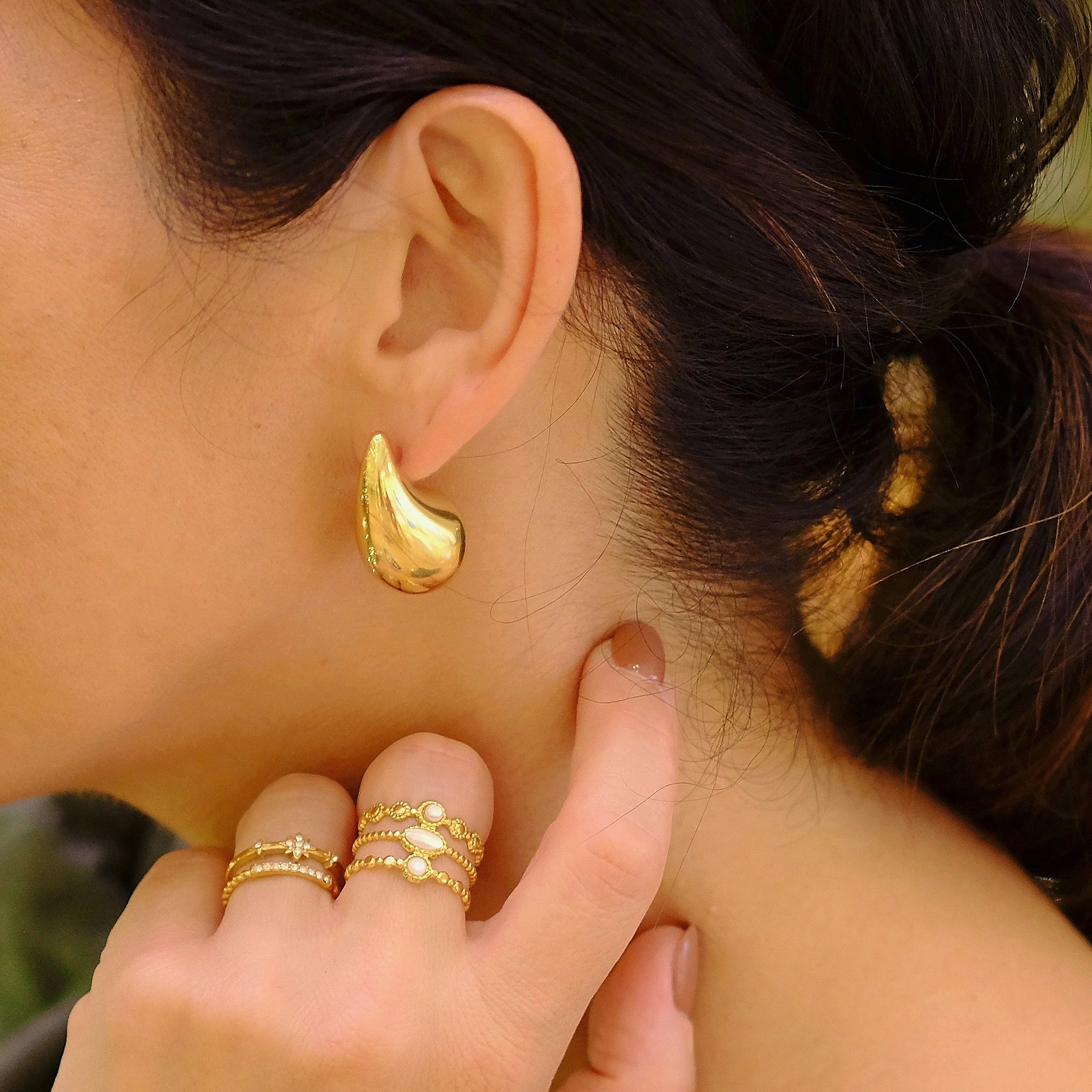 Buy Elegant Small Stone Drop Earrings Gold Plated Jewellery